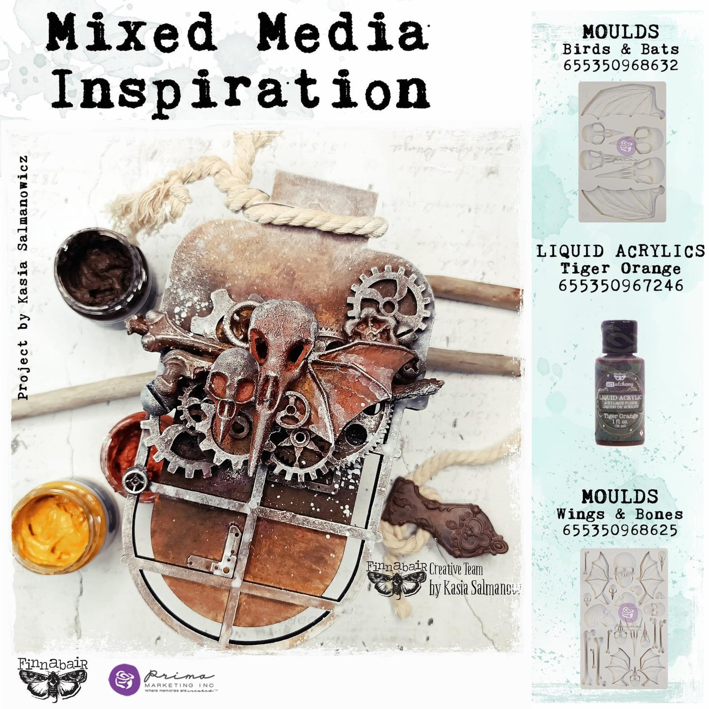 Decor Mould® - Birds and Bats | Finnabair | 5”x8”x8mm | Redesign with Prima
