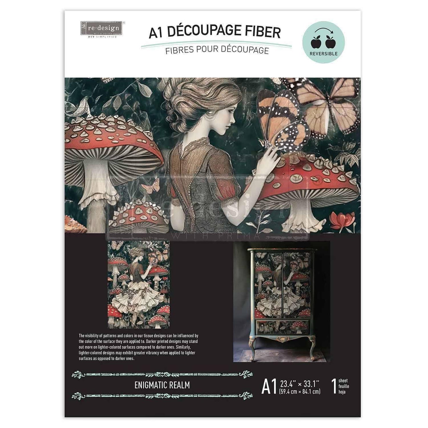A1 Decoupage Fiber - Enigmatic Realm | 1 sheet, 24.3”x33.1” | Redesign with Prima