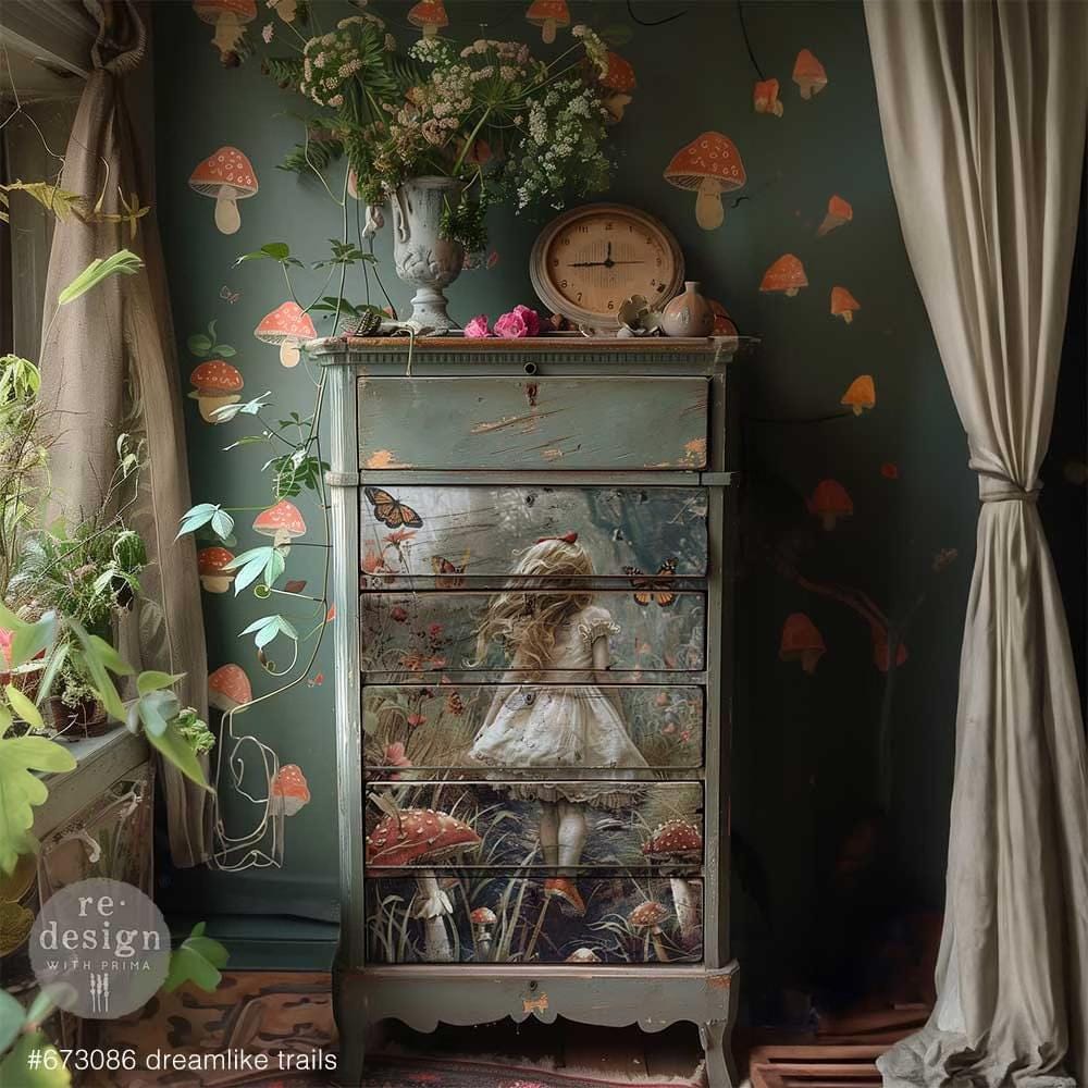 A1 Decoupage Fiber - Dreamlike Trails | 1 sheet, 23.4”x33.1” | Lost in Wonderland