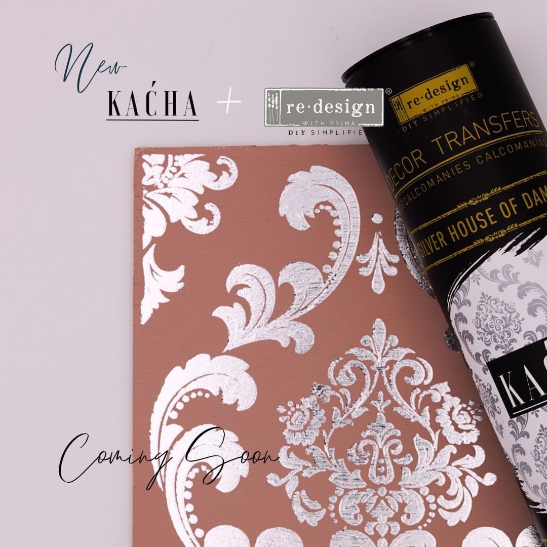 Large Decor Transfers® - Silver House of Damask | Foil | Kacha | 2 shts, 18 x 24” | Redesign with Prima