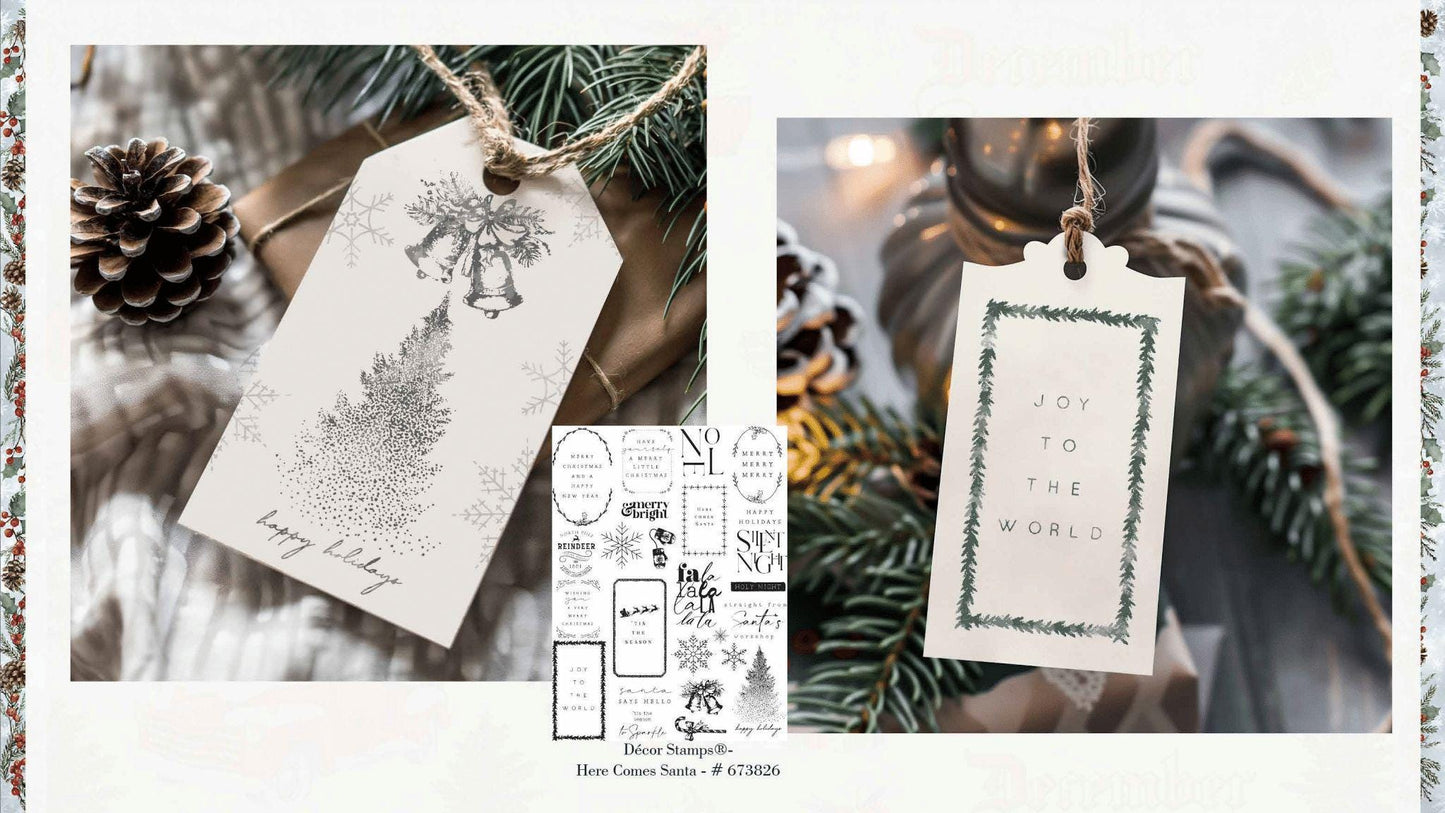 Decor Stamp - Here Comes Santa | 8.5x11” | Redesign with Prima