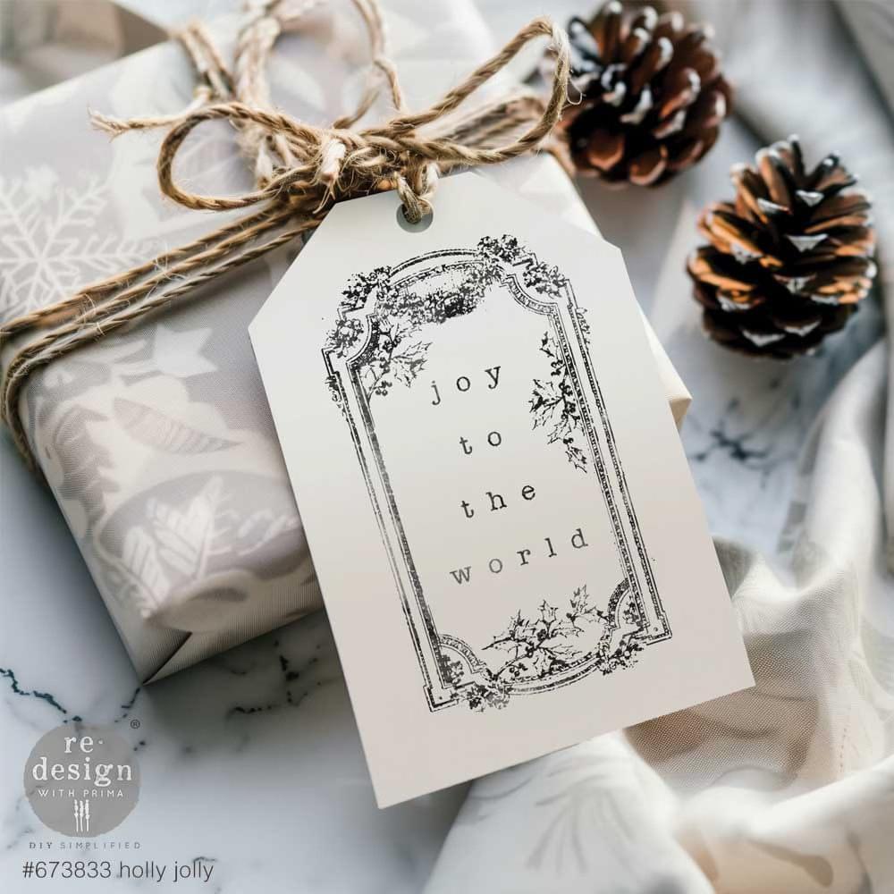 Holly Jolly Christmas Decor Stamp | 1 pc, 8.5”x11” | Christmas | Re•design with Prima