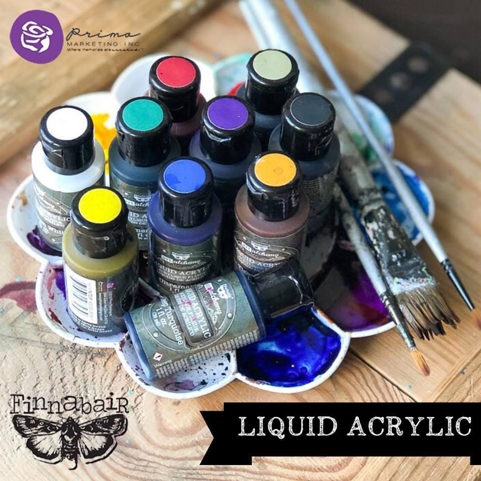 Liquid Acrylic Paint - Crimson | Finnabair | 30ml | Redesign with Prima