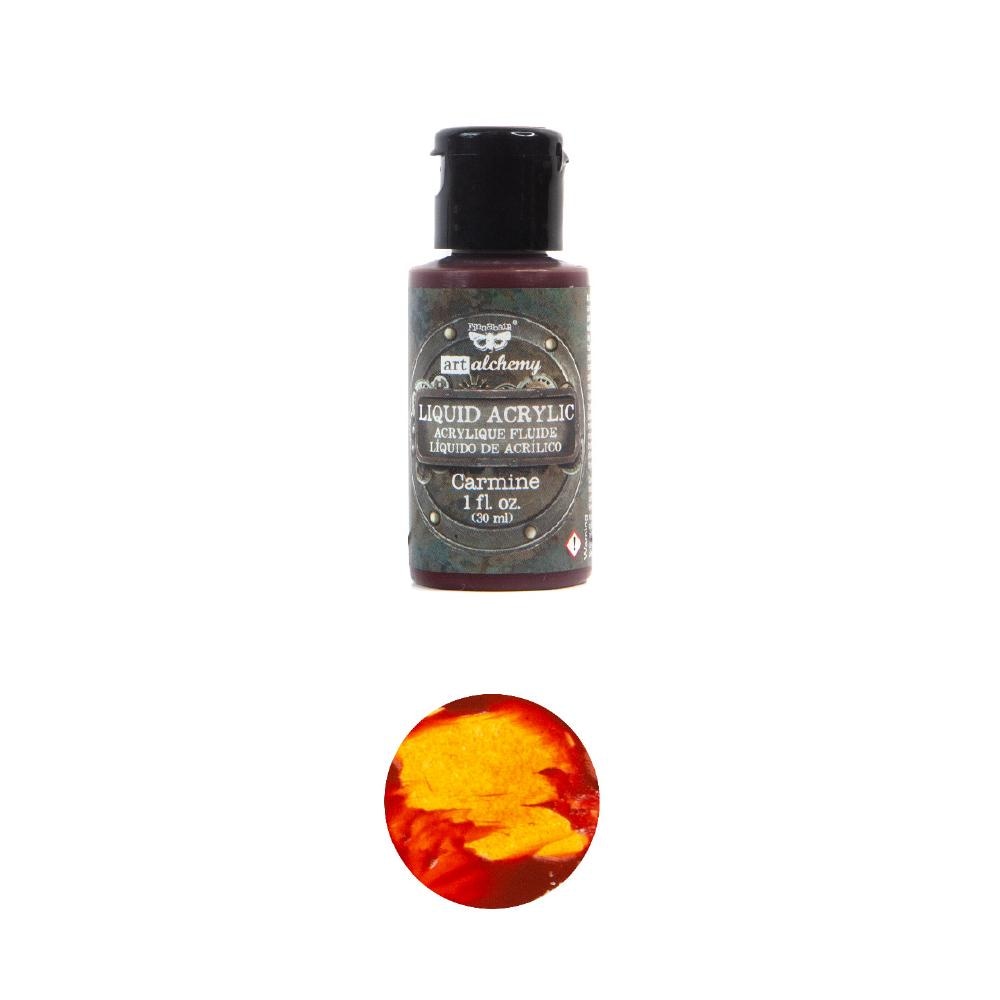 Liquid Acrylic Paint - Carmine | Finnabair | 1 bottle, 30ml | Redesign with Prima