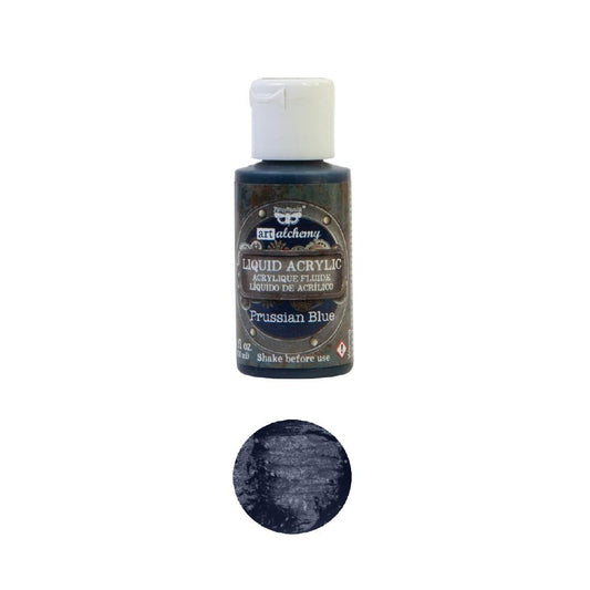 Liquid Acrylic Paint - Prussian Blue | Finnabair | 30ml | Redesign with Prima