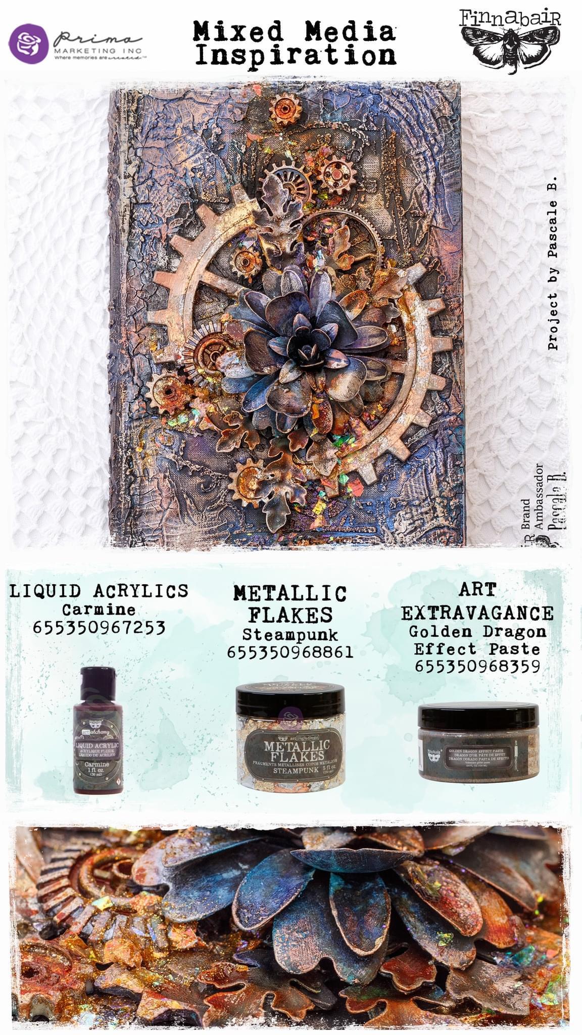 Liquid Acrylic Paint - Carmine | Finnabair | 1 bottle, 30ml | Redesign with Prima