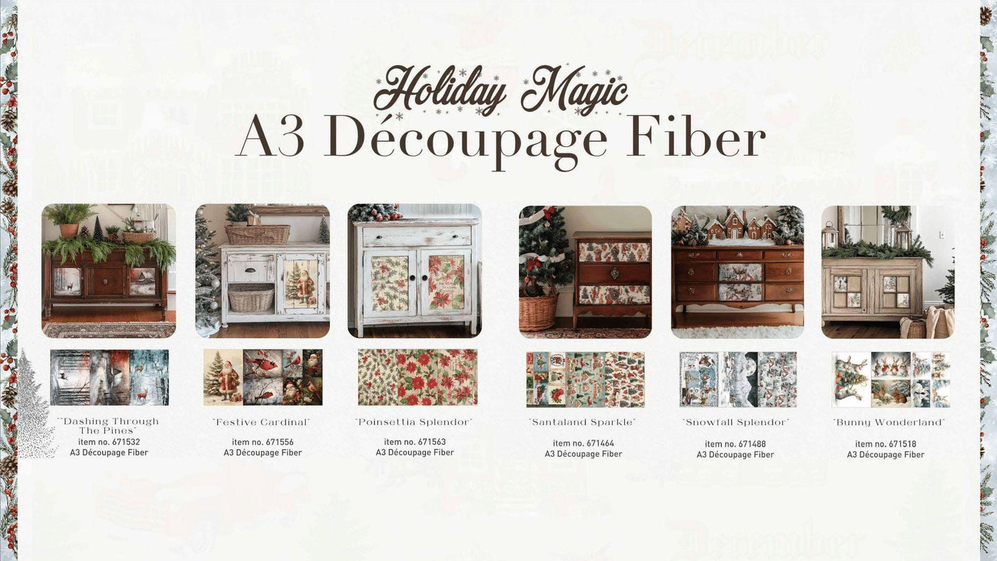 A3 Decoupage Fiber - Bunny Wonderland | 3 sht, 11.7” x 16.5” | Redesign with Prima