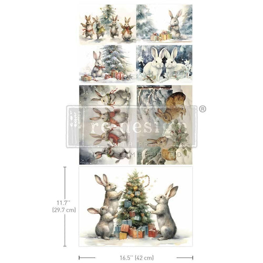 A3 Decoupage Fiber - Bunny Wonderland | 3 sht, 11.7” x 16.5” | Redesign with Prima