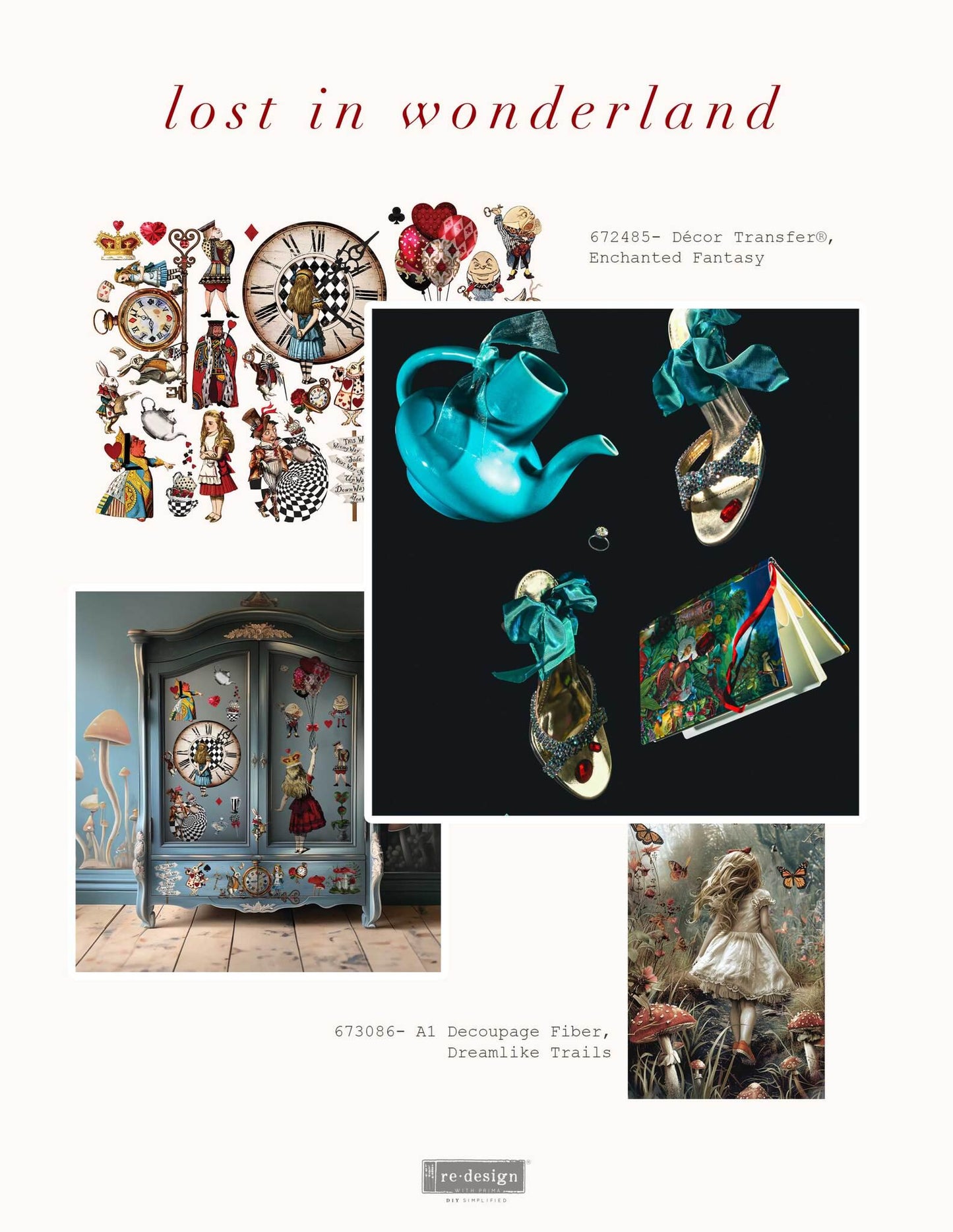 Decor Mould® - Whimsey Craft Chronicles | Lost in Wonderland | 5”x8”x8mm | Redesign with Prima