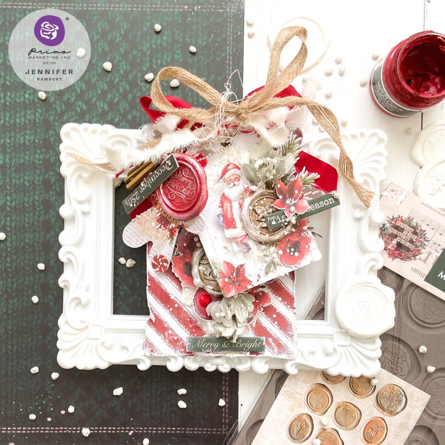 From the North Pole Decor Mould - Letters From Santa | 1 pc, 5”x8” | Wax Seal Design | Prima Marketing Inc