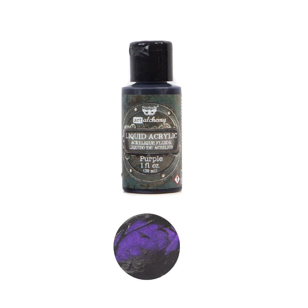 Liquid Acrylic Paint - Purple | Finnabair | 1 bottle, 30ml | Redesign with Prima