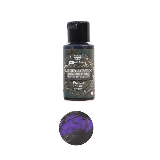 Liquid Acrylic Paint - Purple | Finnabair | 1 bottle, 30ml | Redesign with Prima