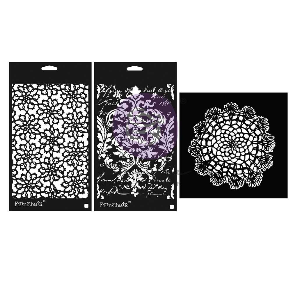 Stencil Set of 3 - Shabby Romantic |  Finnabair | Redesign with Prima