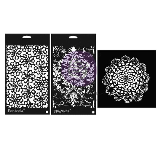 Stencil Set of 3 - Shabby Romantic |  Finnabair | Redesign with Prima