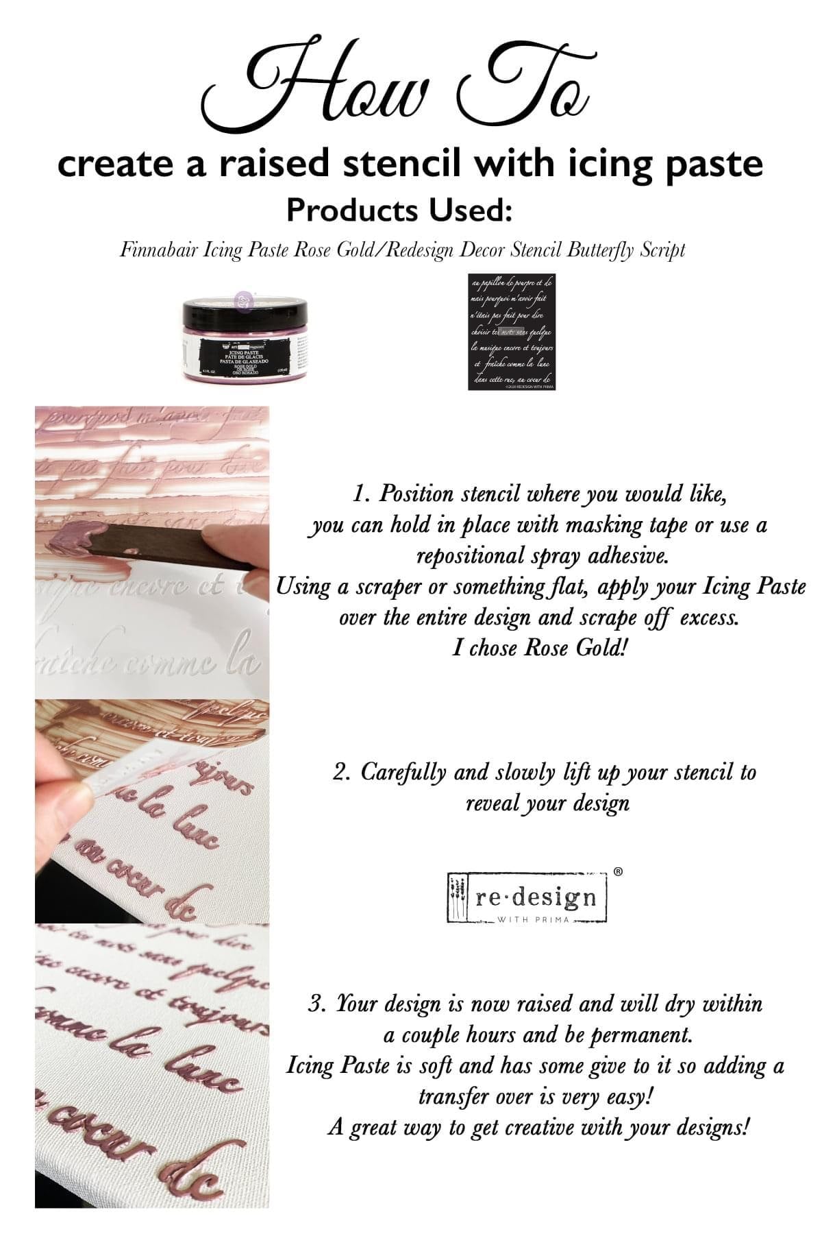 Decor Stencil Set - Perfectly Grungy | 3 pc set | Finnabair | Redesign with Prima