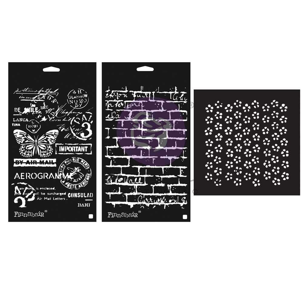 Decor Stencil Set - Perfectly Grungy | 3 pc set | Finnabair | Redesign with Prima