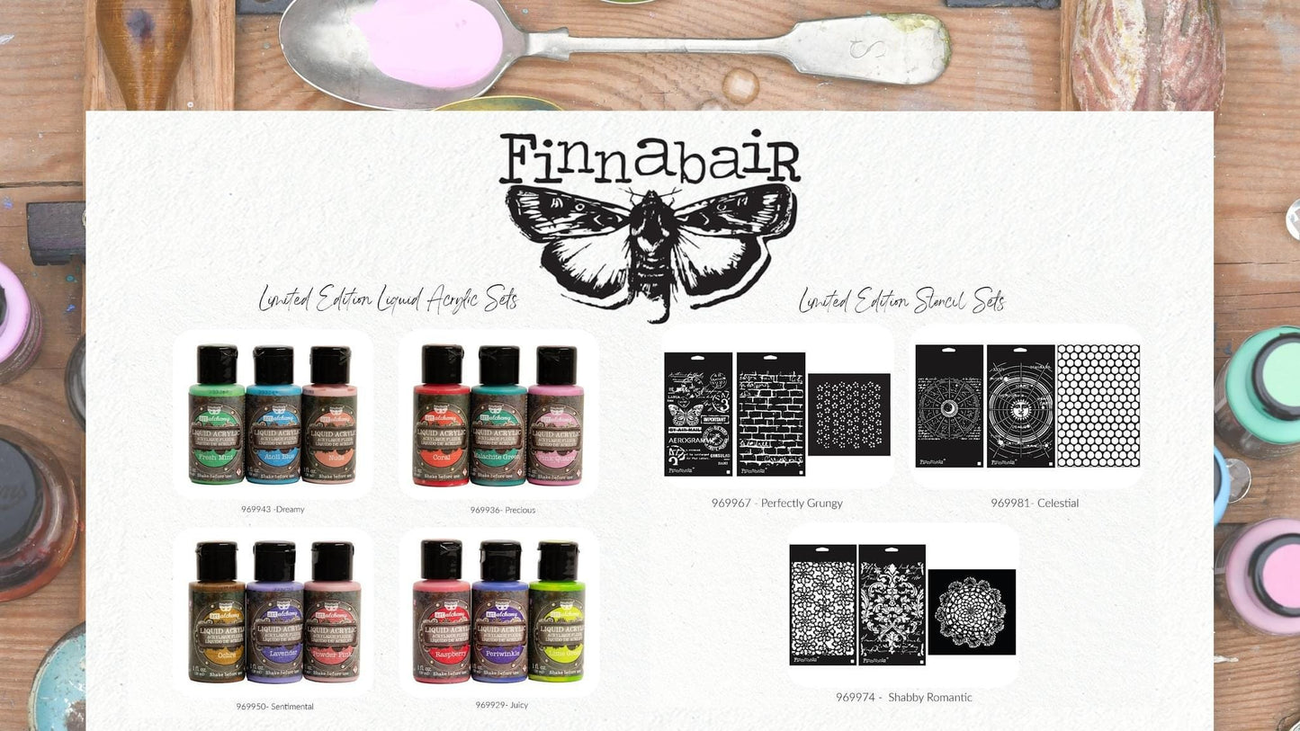 Liquid Acrylic Paint Set - Sentimental | 3 bottles, 30 ml each | Finnabair | Redesign with Prima