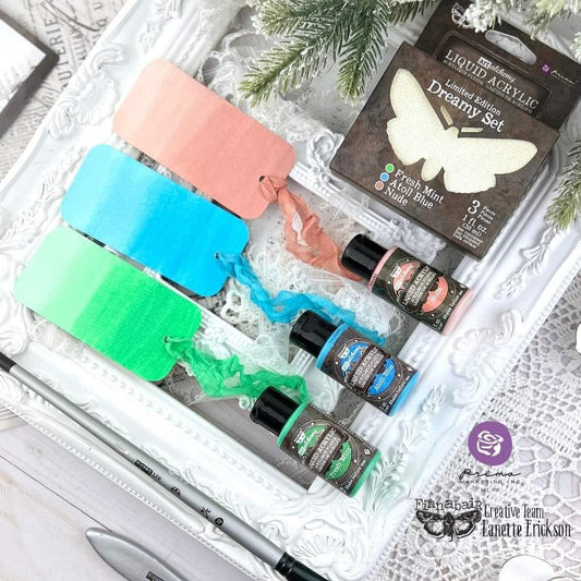 Liquid Acrylic Paint Set - Dreamy | Finnabair | 3 bottles, 1 fl oz, 30ml each | Redesign with Prima