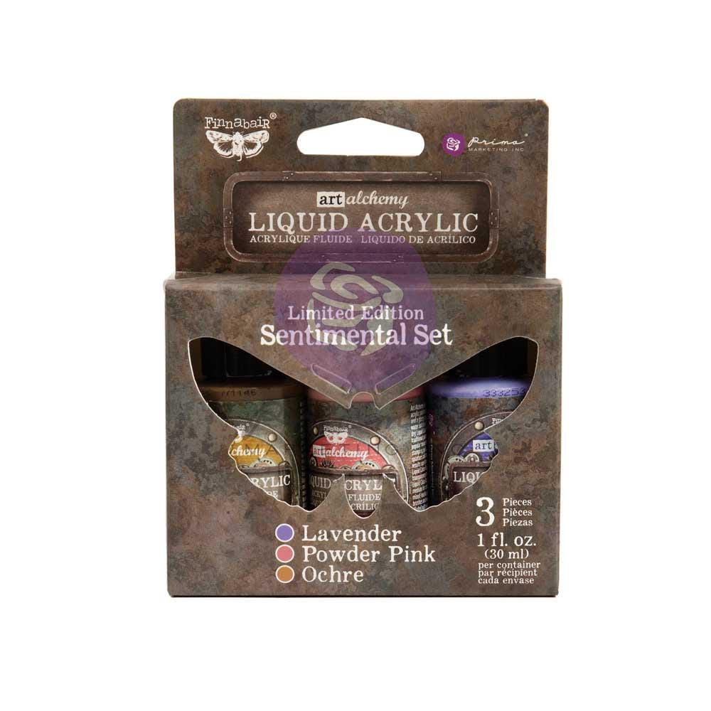 Liquid Acrylic Paint Set - Sentimental | 3 bottles, 30 ml each | Finnabair | Redesign with Prima