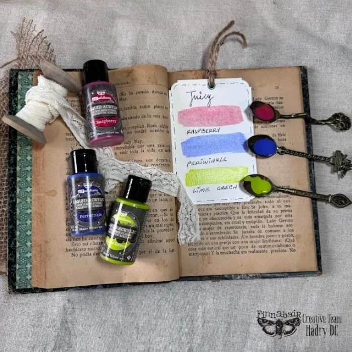 Liquid Acrylic Paint Set - Juicy | 3 bottles, 30mL each | Finnabair | Redesign with Prima