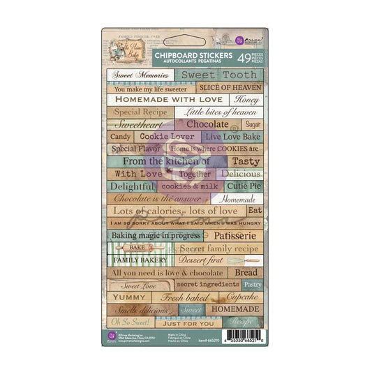 The Home Baker Collection Chipboard Stickers, 49 pcs | Prima Marketing Inc