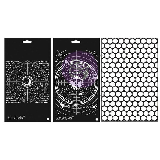 Decor Stencil Set - Celestial | 3 pcs, 6”x9” | Finnabair | Redesign with Prima