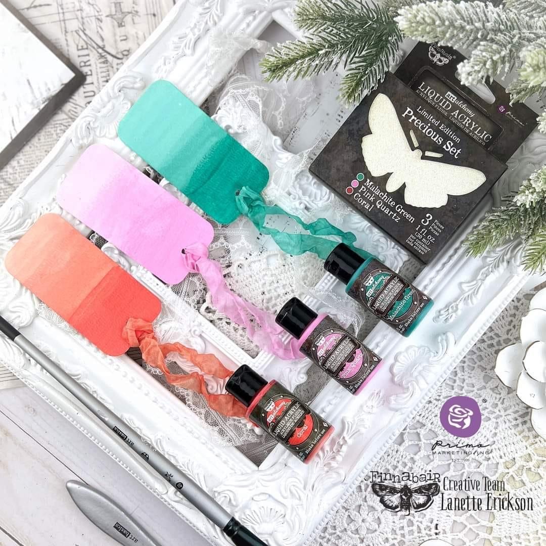 Liquid Acrylic Paint Set - Precious | 3 bottles, 40ml each | Finnabair | Redesign with Prima