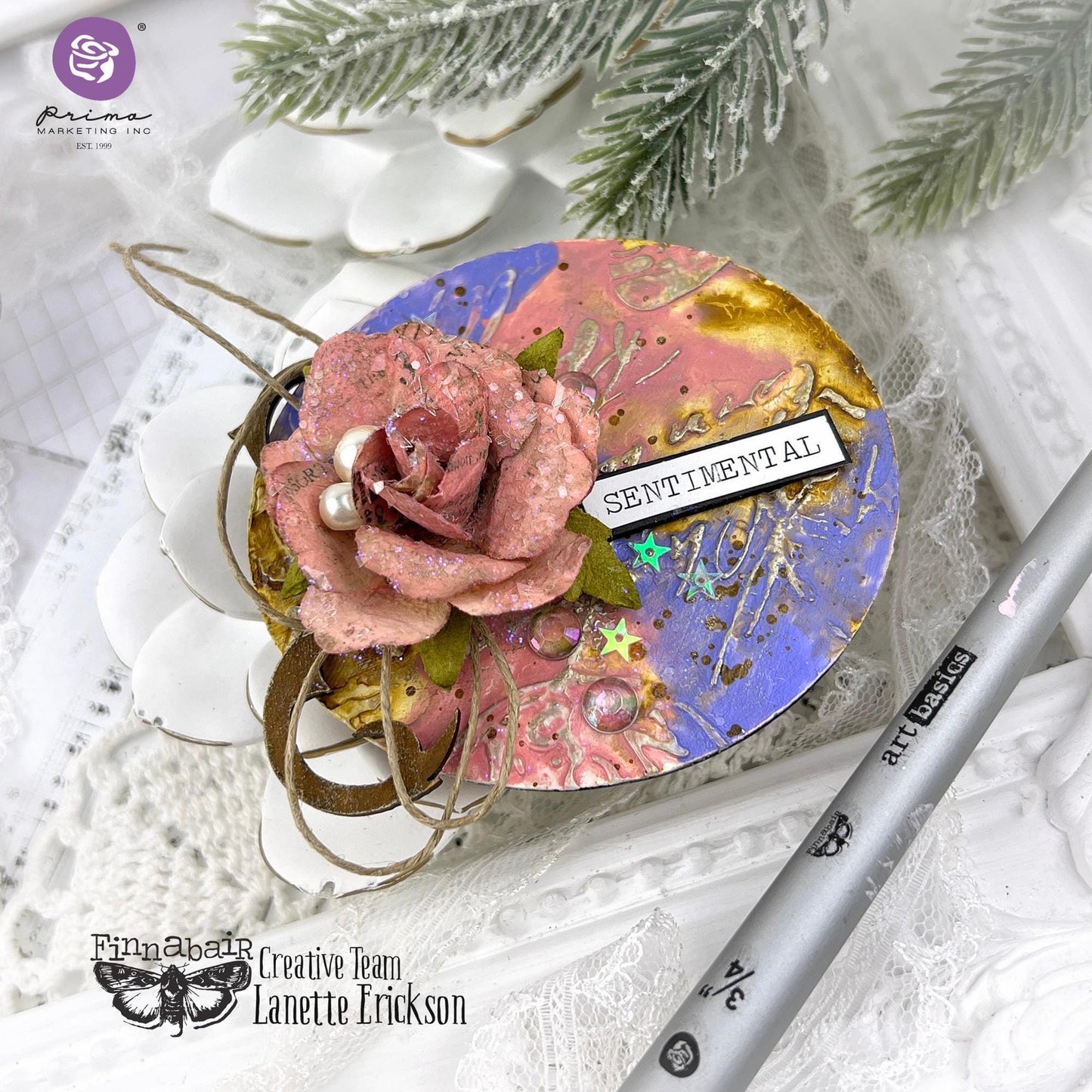 Liquid Acrylic Paint Set - Sentimental | 3 bottles, 30 ml each | Finnabair | Redesign with Prima