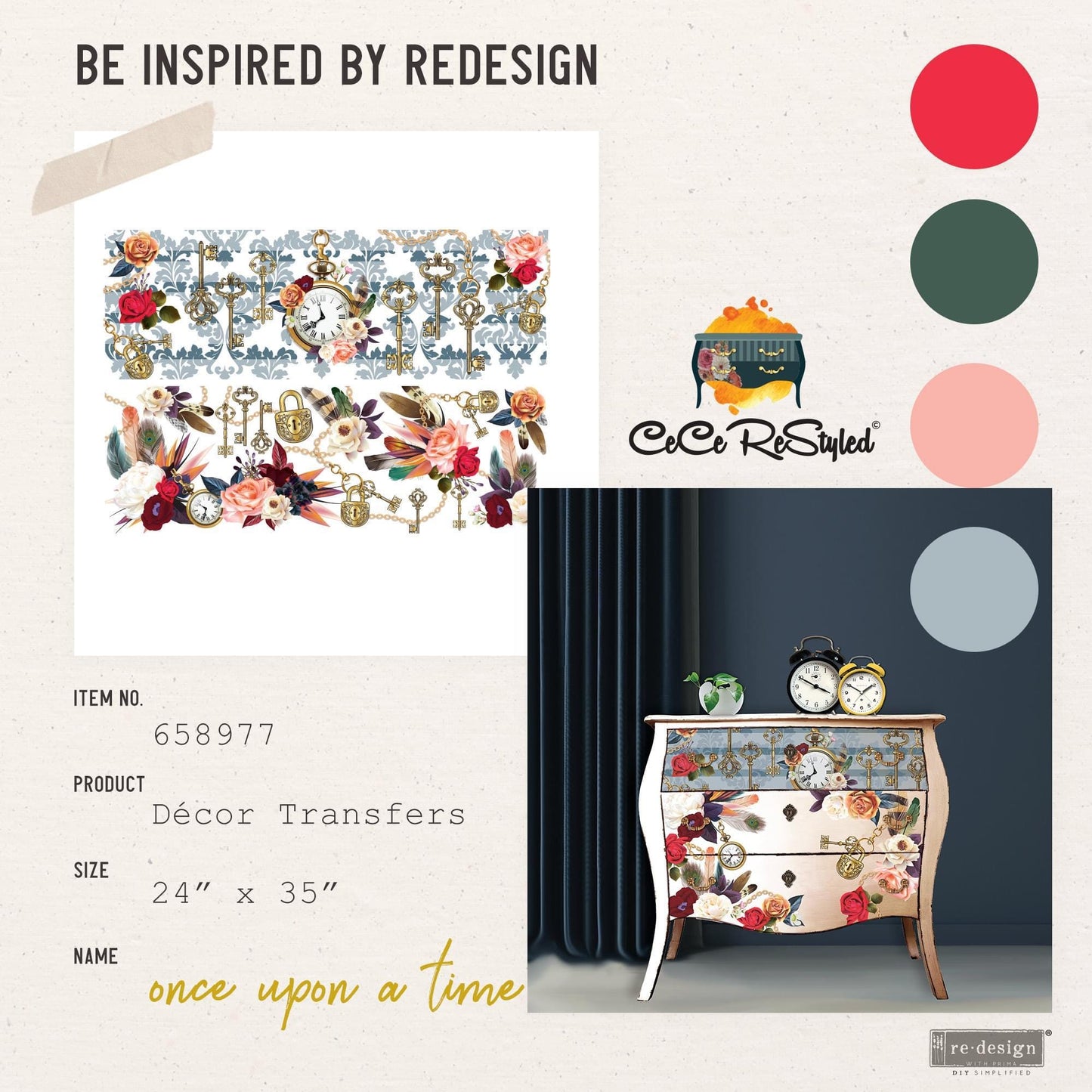 Large Decor Transfers® - Once Upon a Time | Reduced Price | 24” x 35” | Redesign with Prima