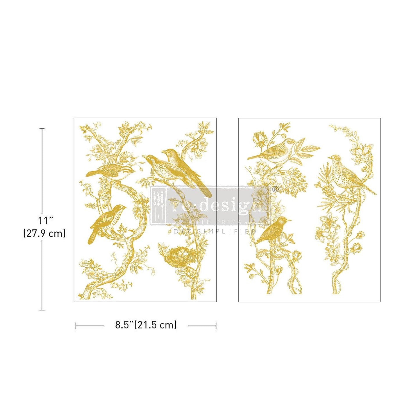 Middy Decor Transfers® - Golden Serenade Foil | Kacha | 2 sheets, 8.5”x11” | Redesign with Prima
