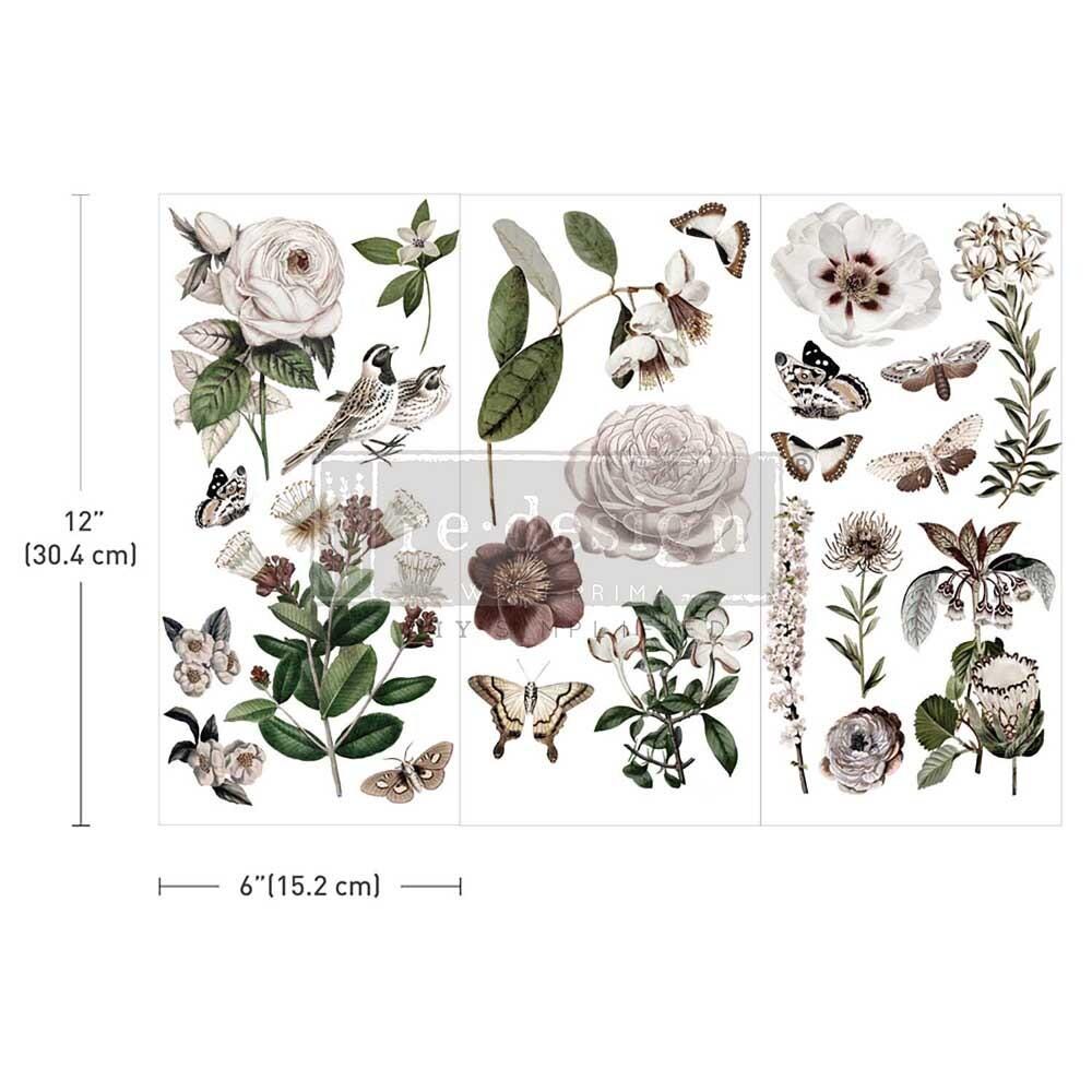 Mini Decor Transfers® - Secret Garden | 3 sheets, 6” x 12” | Redesign with Prima