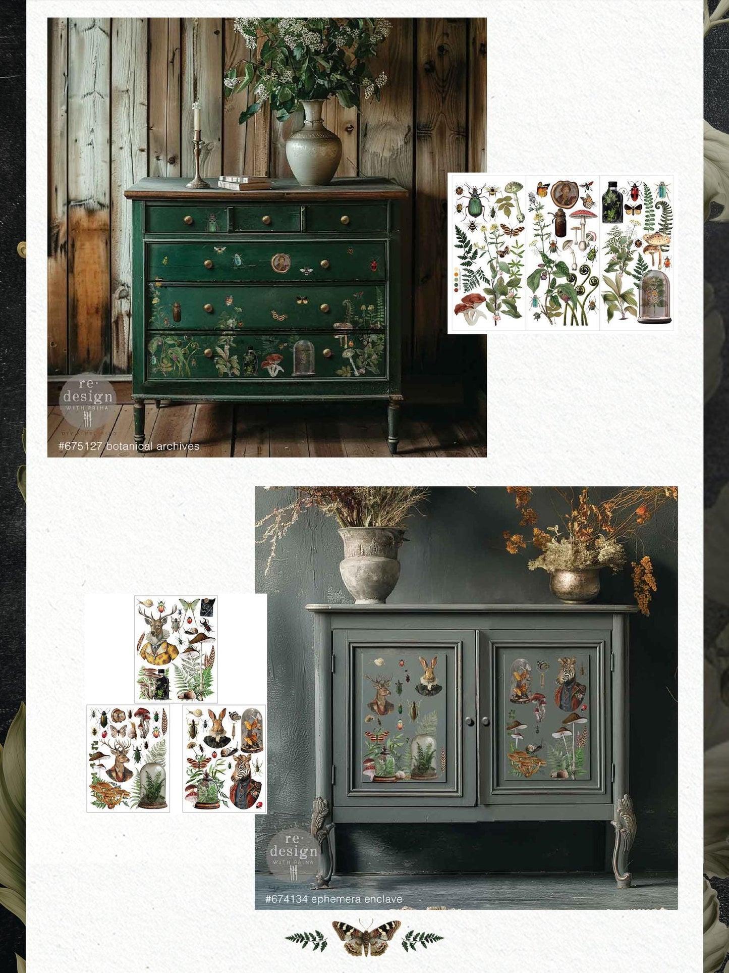Mini Decor Transfers® - Botanical Archives | 3 pc, 6”x12” | Redesign with Prima