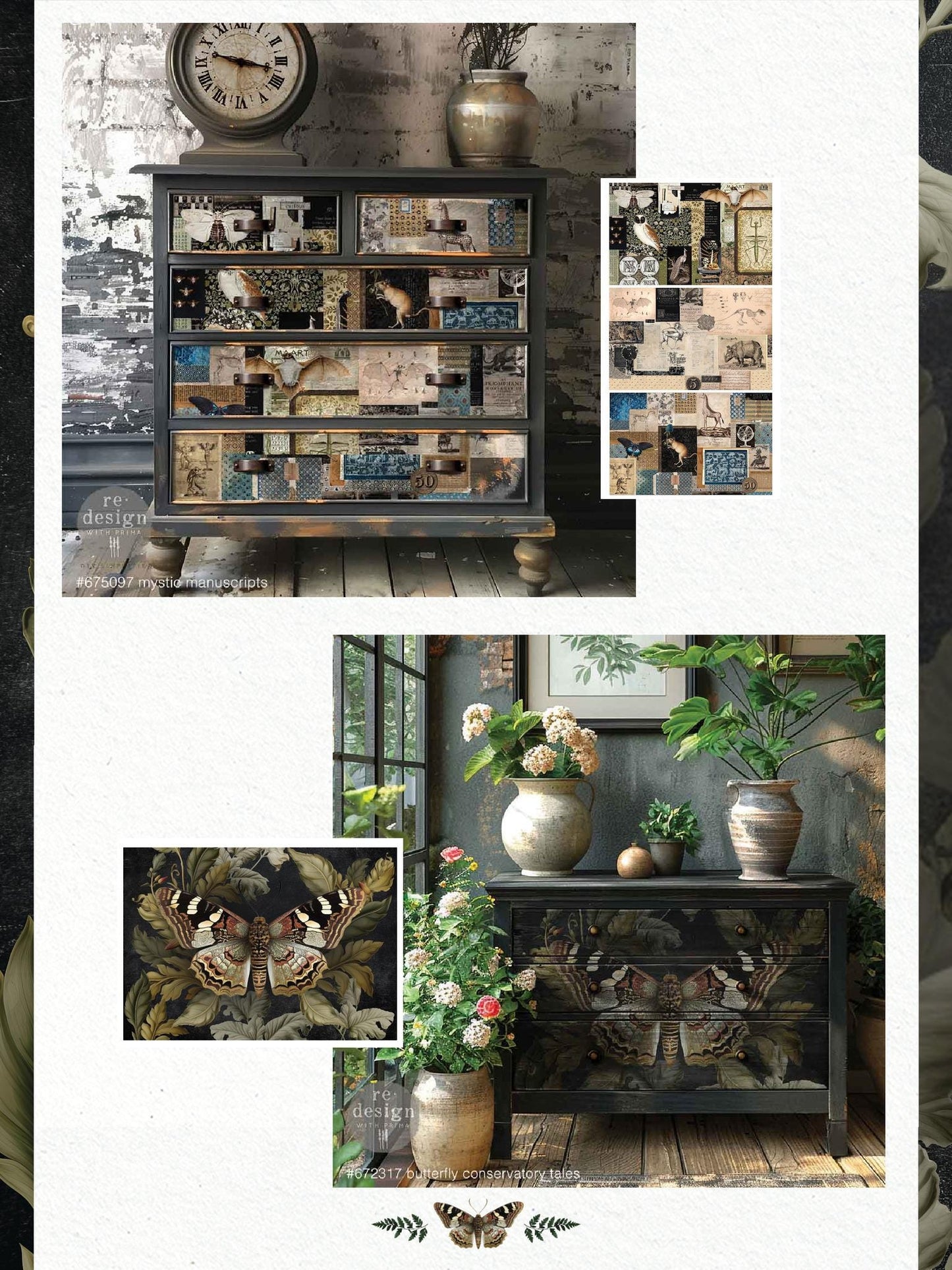 Decoupage Fiber Paper Pack - Mystic Manuscripts | 3 sheets, 19.5 x30” | Redesign with Prima
