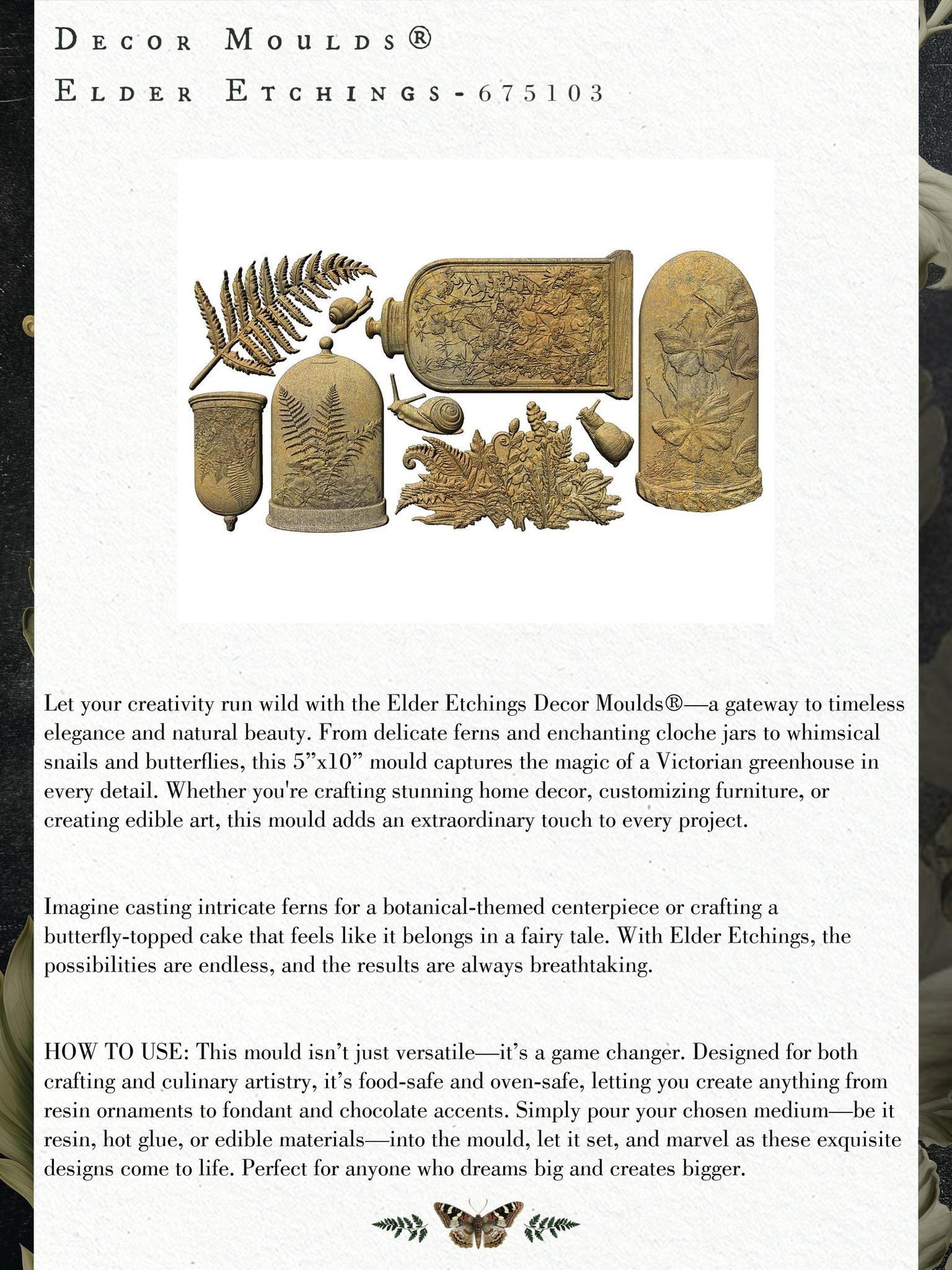 Decor Mould® - Elder Etchings | 5”x10” | Redesign with Prima