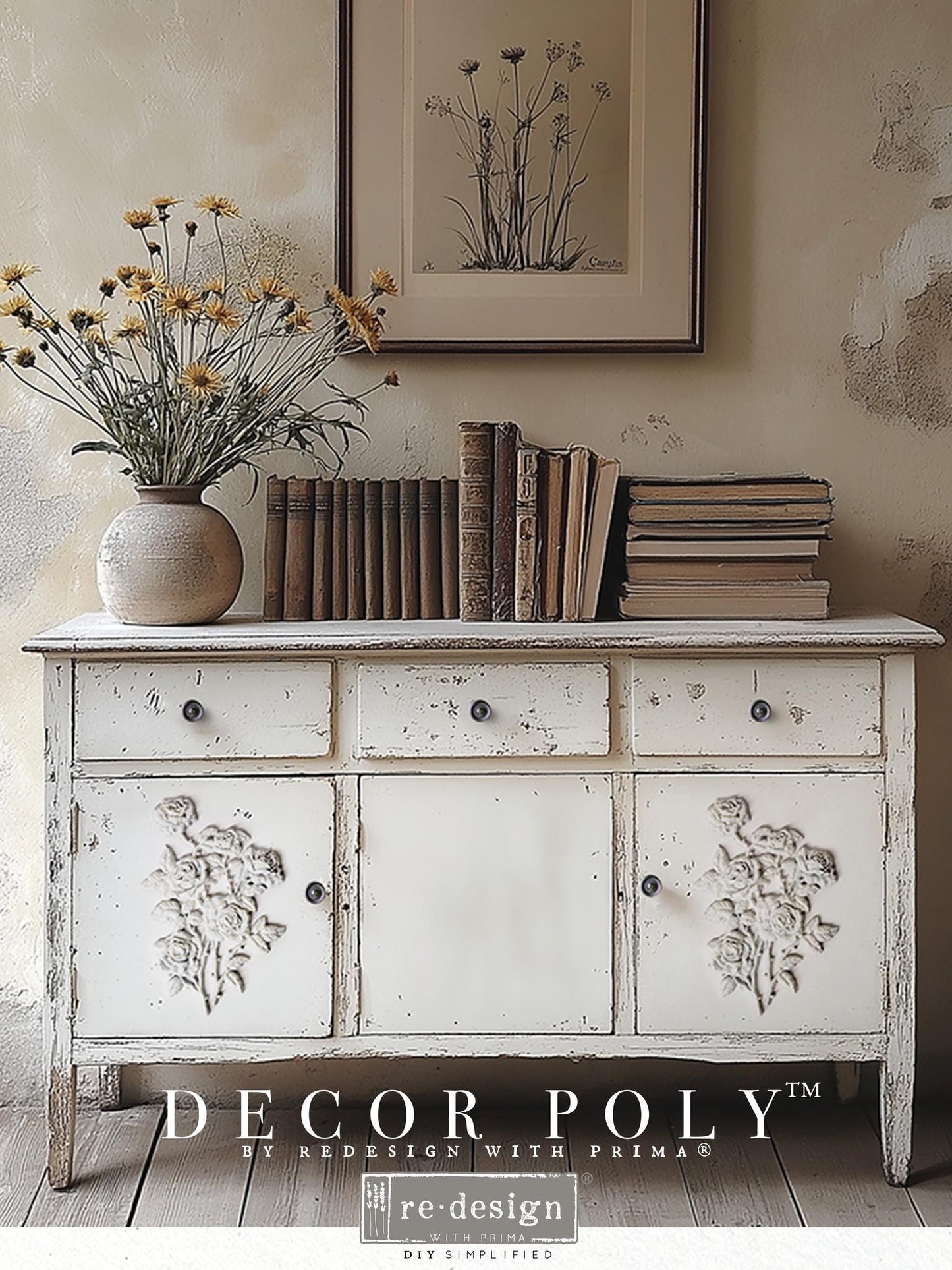 Décor Poly™ - Ethereal Bouquet | Bendable-10.25"x6.75" | Furniture Appliqué | Redesign with Prima