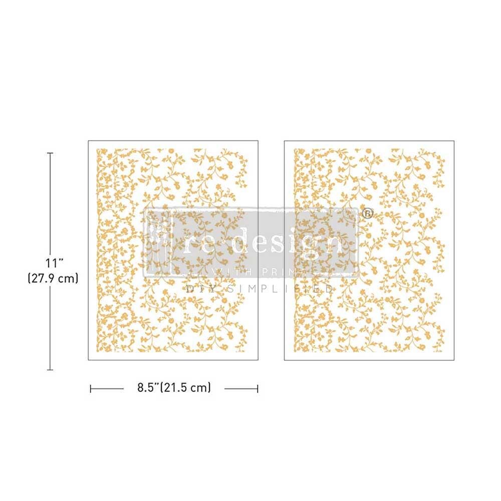 Middy Decor Transfers® - Vineyard Elegance Foil | Kacha | 2 sheets, 8.5 x 11”| Redesign with Prima