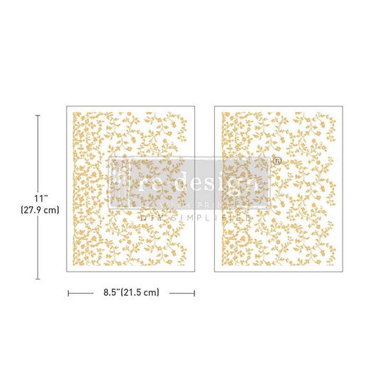 Middy Decor Transfers® - Vineyard Elegance Foil | Kacha | 2 sheets, 8.5 x 11”| Redesign with Prima