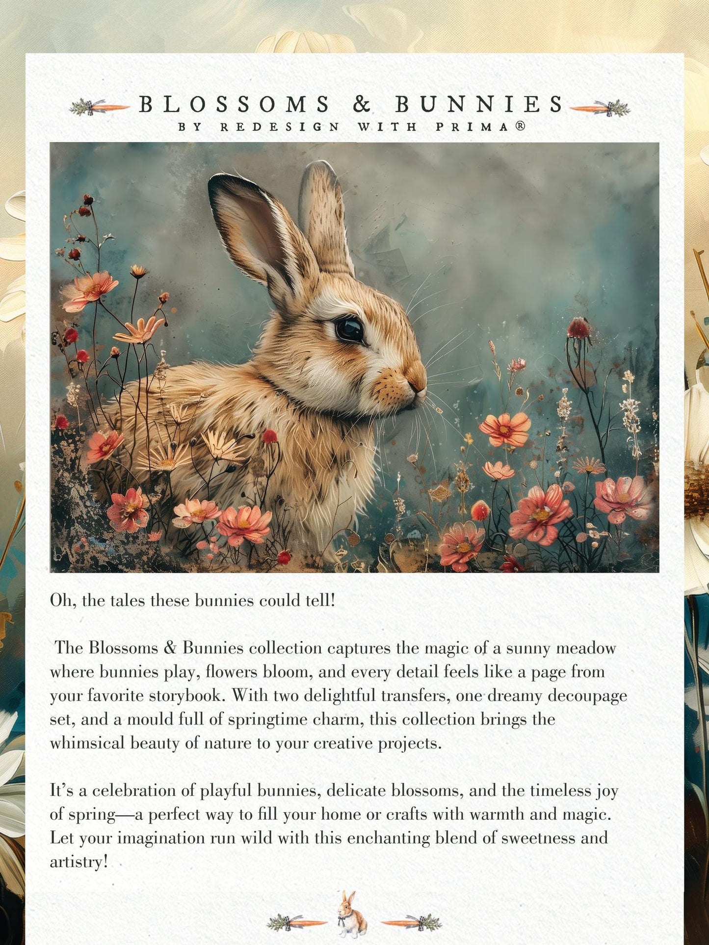 Middy Decor Transfers® - Bunny Trail Tales | 3 sheets, 8.5 x 11” | Redesign with Prima