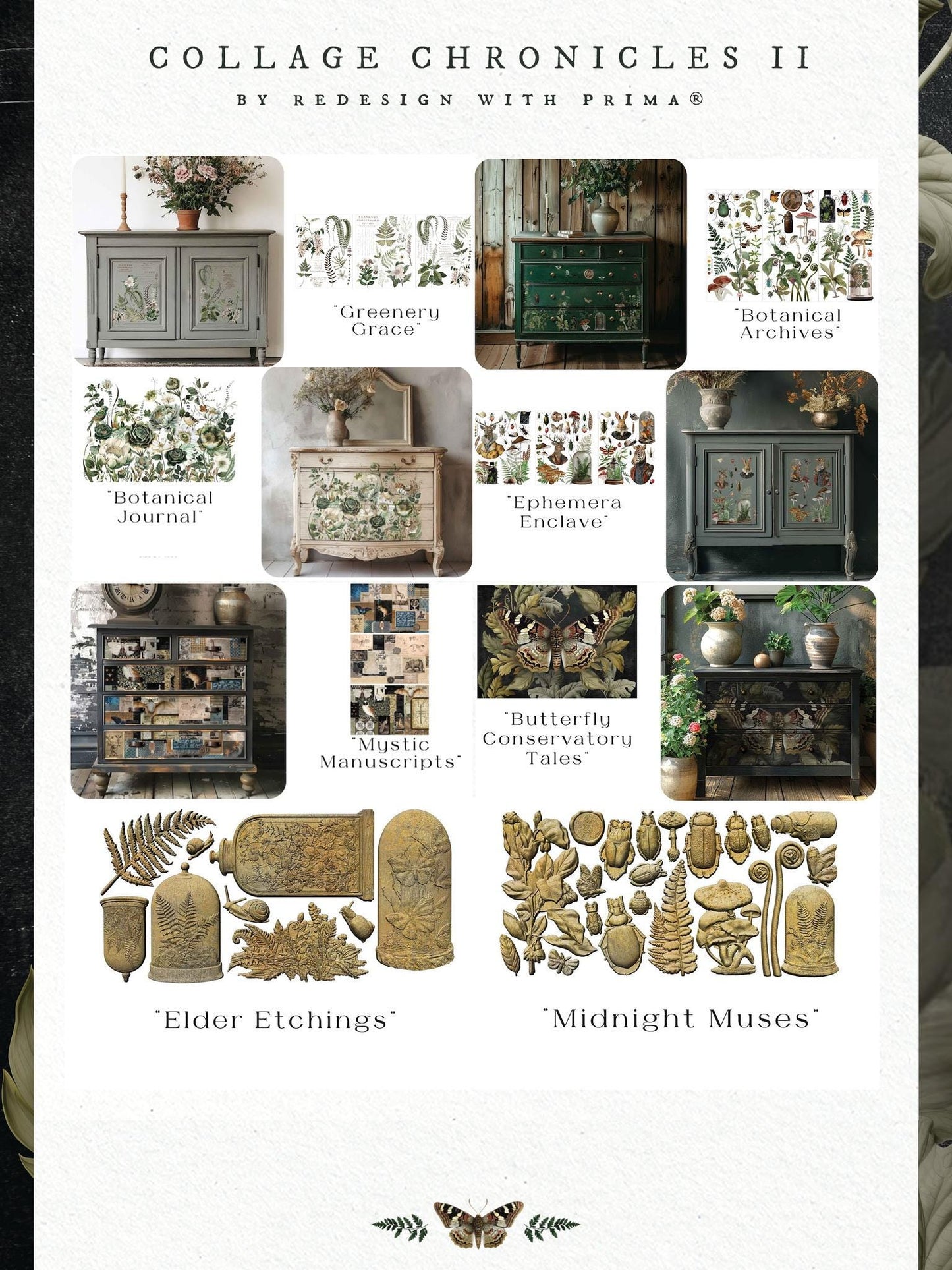 Middy Decor Transfers® - Greenery Grace  | 3 sheets, 8.5 x 11” | Redesign with Prima