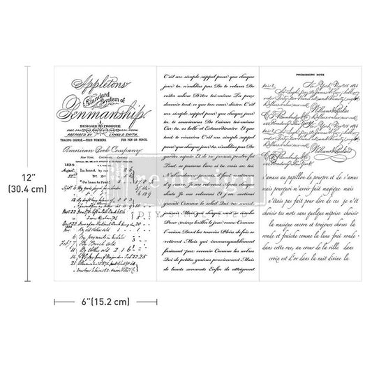 Mini Decor Transfers® - Vintage Script Mastery | 6” x 12” | Redesign with Prima