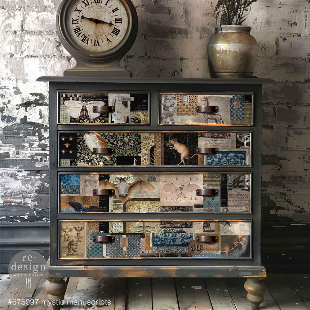 Decoupage Fiber Paper Pack - Mystic Manuscripts | 3 sheets, 19.5 x30” | Redesign with Prima