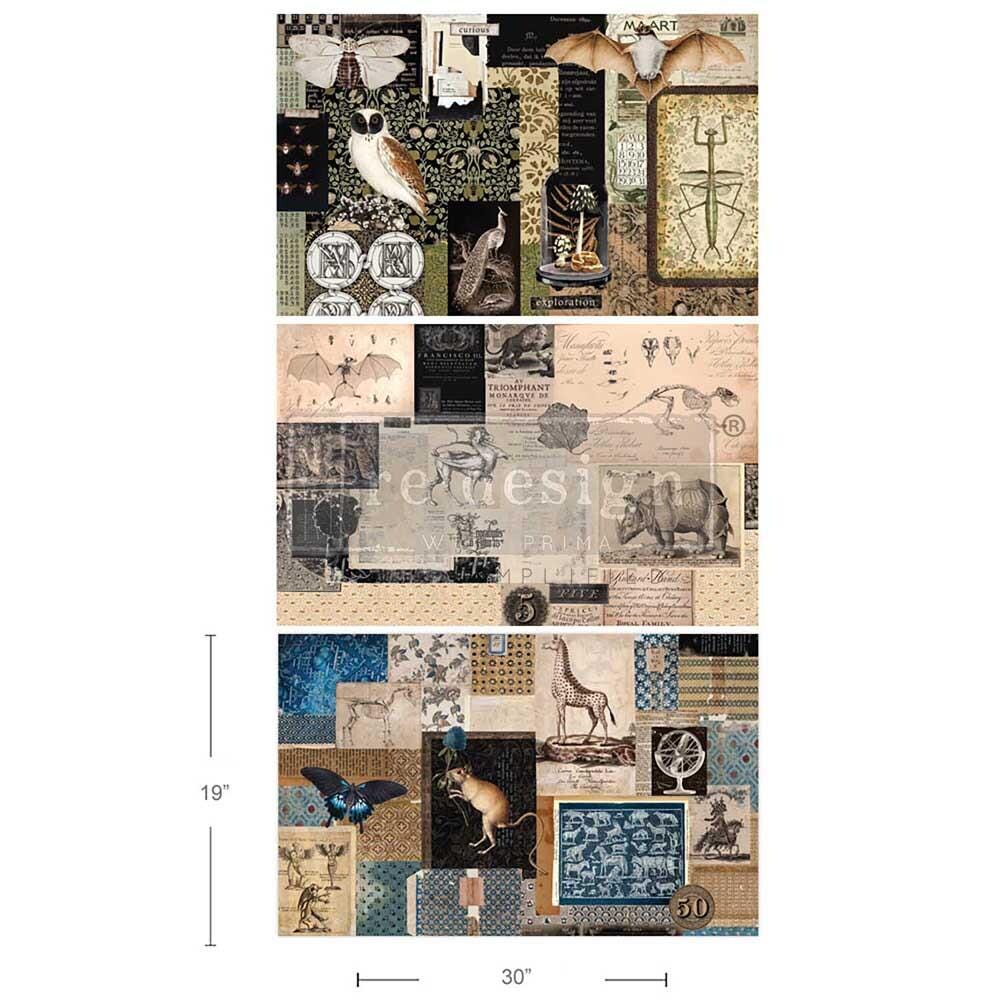 Decoupage Fiber Paper Pack - Mystic Manuscripts | 3 sheets, 19.5 x30” | Redesign with Prima