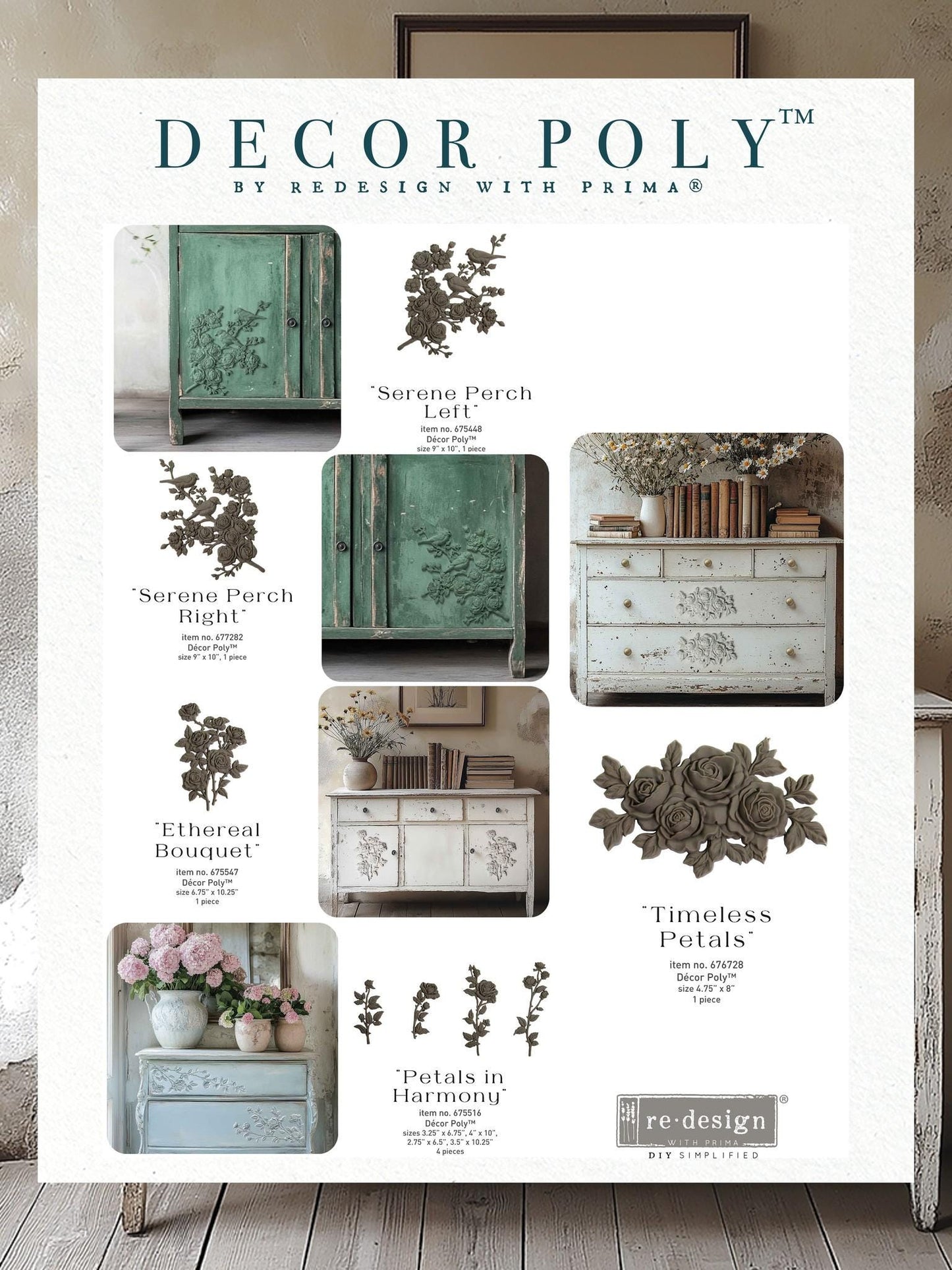 Décor Poly™ - Serene Perch (left) | 1 pc, 10"x9" | bendable poly | Furniture Appliqué | Redesign with Prima