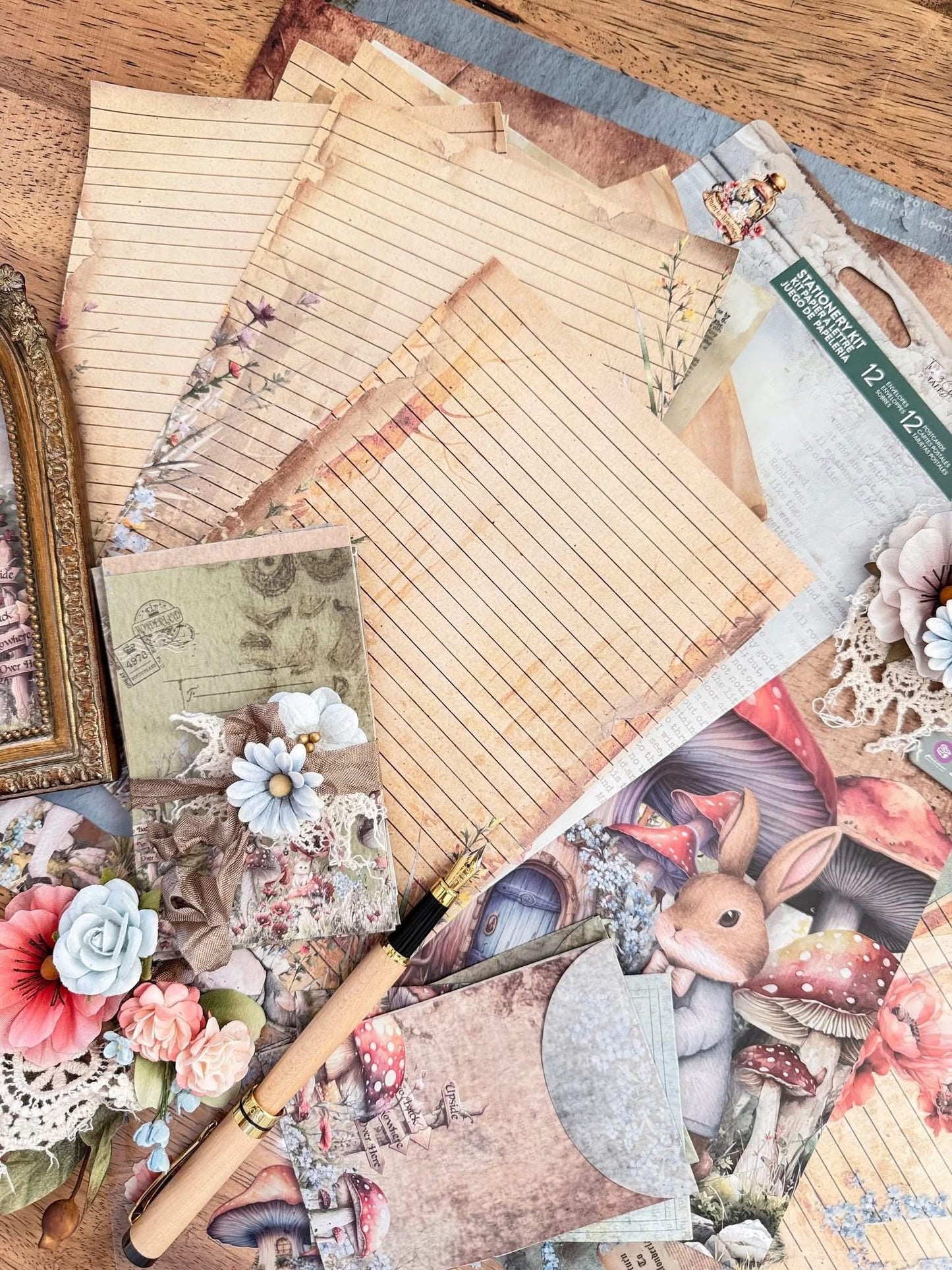 Return To Wonderland Collection Postcards - 12 envelopes, 12 pcs stationery X 2 | Prima Marketing Inc.