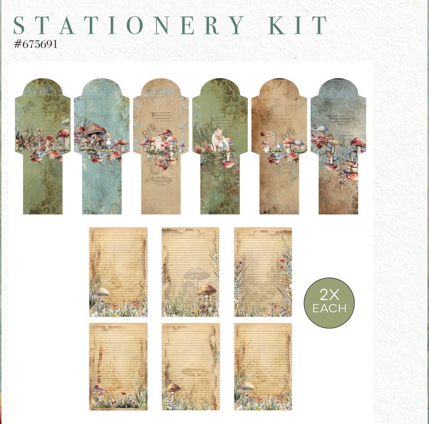 Return To Wonderland Collection Postcards - 12 envelopes, 12 pcs stationery X 2 | Prima Marketing Inc.