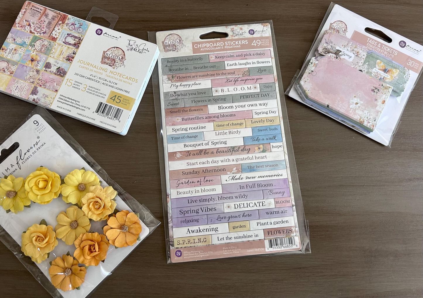 In Full Bloom Collection Chipboard Stickers, 49 pcs | Prima Marketing, Inc.