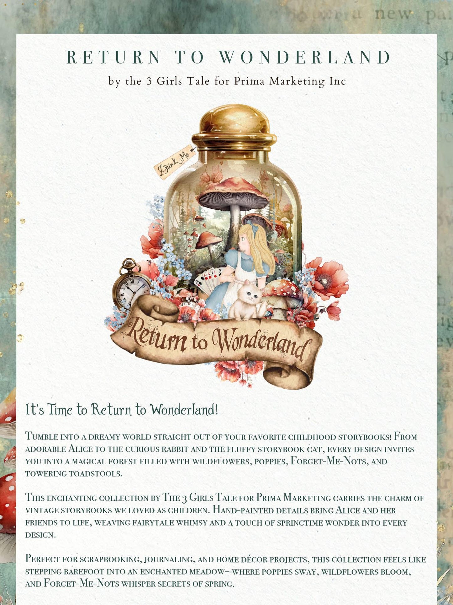 Return To Wonderland Collection Chipboard Stickers - 49 pcs | Prima Marketing Inc.