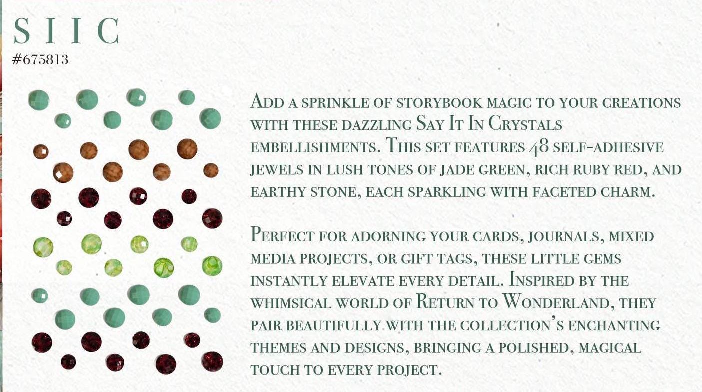 Return to Wonderland Collection SIIC, Crystal Embellishments | Pkg-48 pcs | Prima Marketing, Inc.