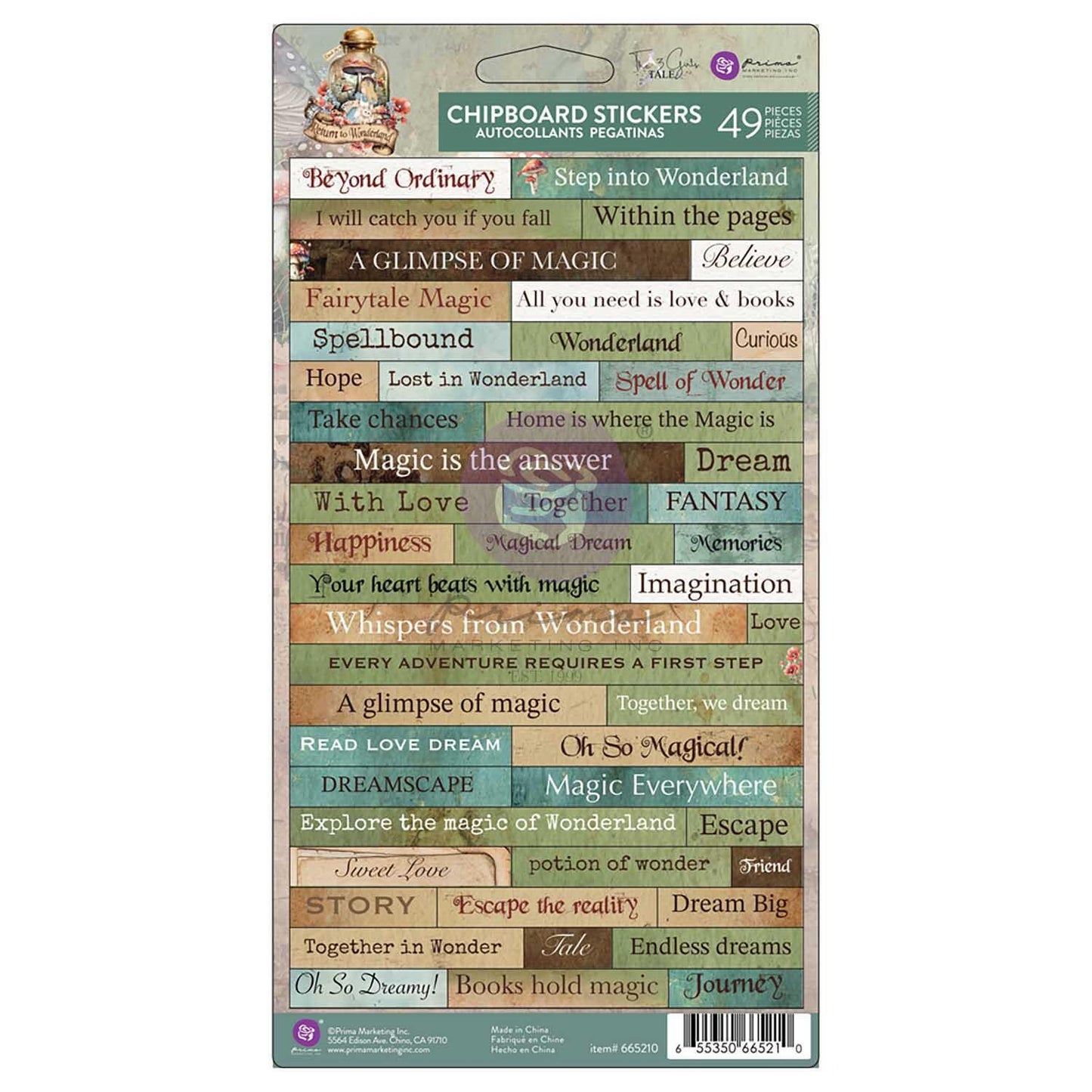 Return To Wonderland Collection Chipboard Stickers - 49 pcs | Prima Marketing Inc.