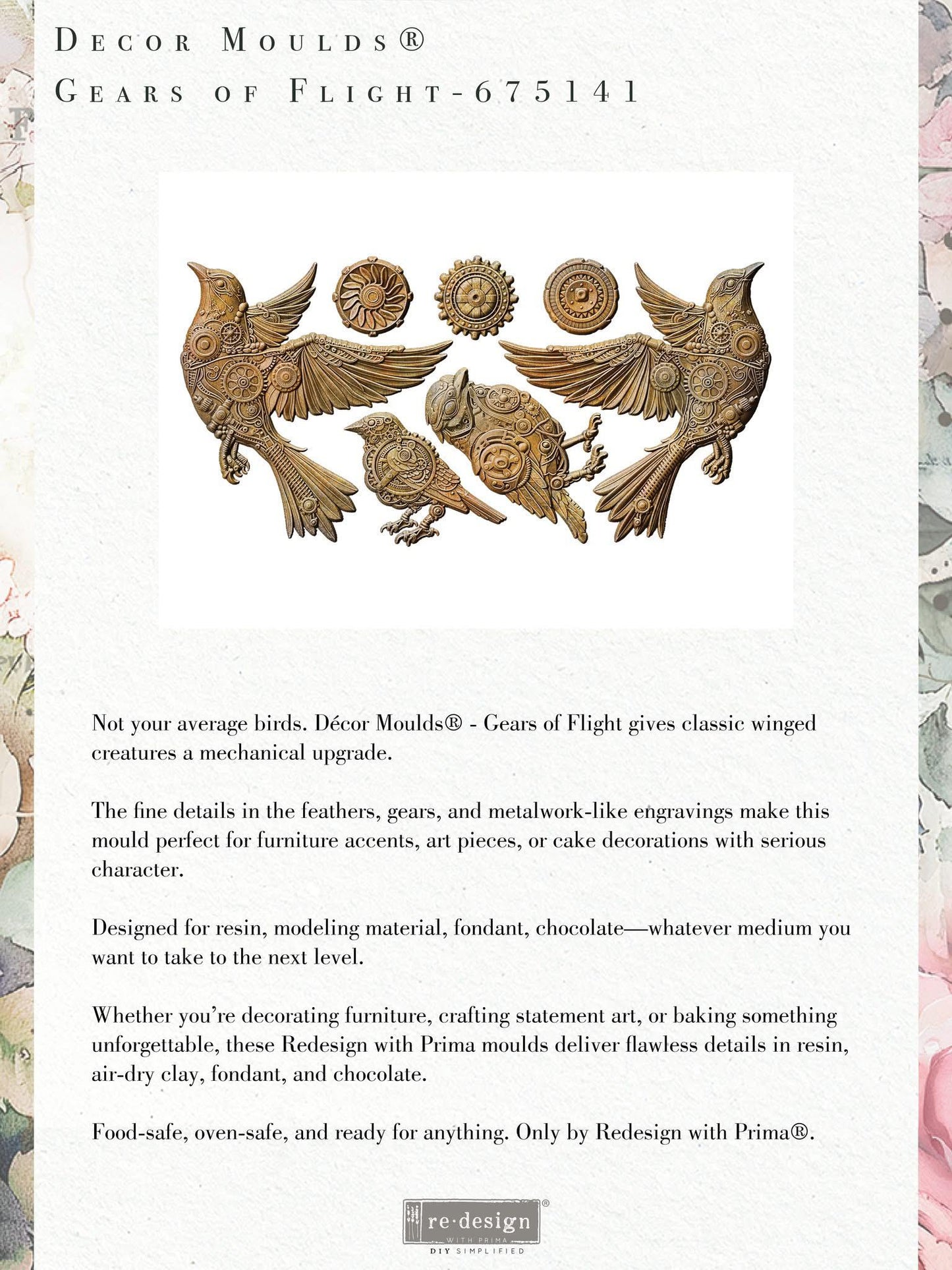 Decor Mould® - Gears of Flight | 5”x10”x8mm | Redesign with Prima